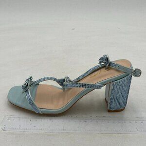 XYD Women Gladiator Rhinestone Crystals Block Chunky Heels Open Toe Sandals